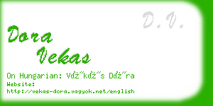 dora vekas business card